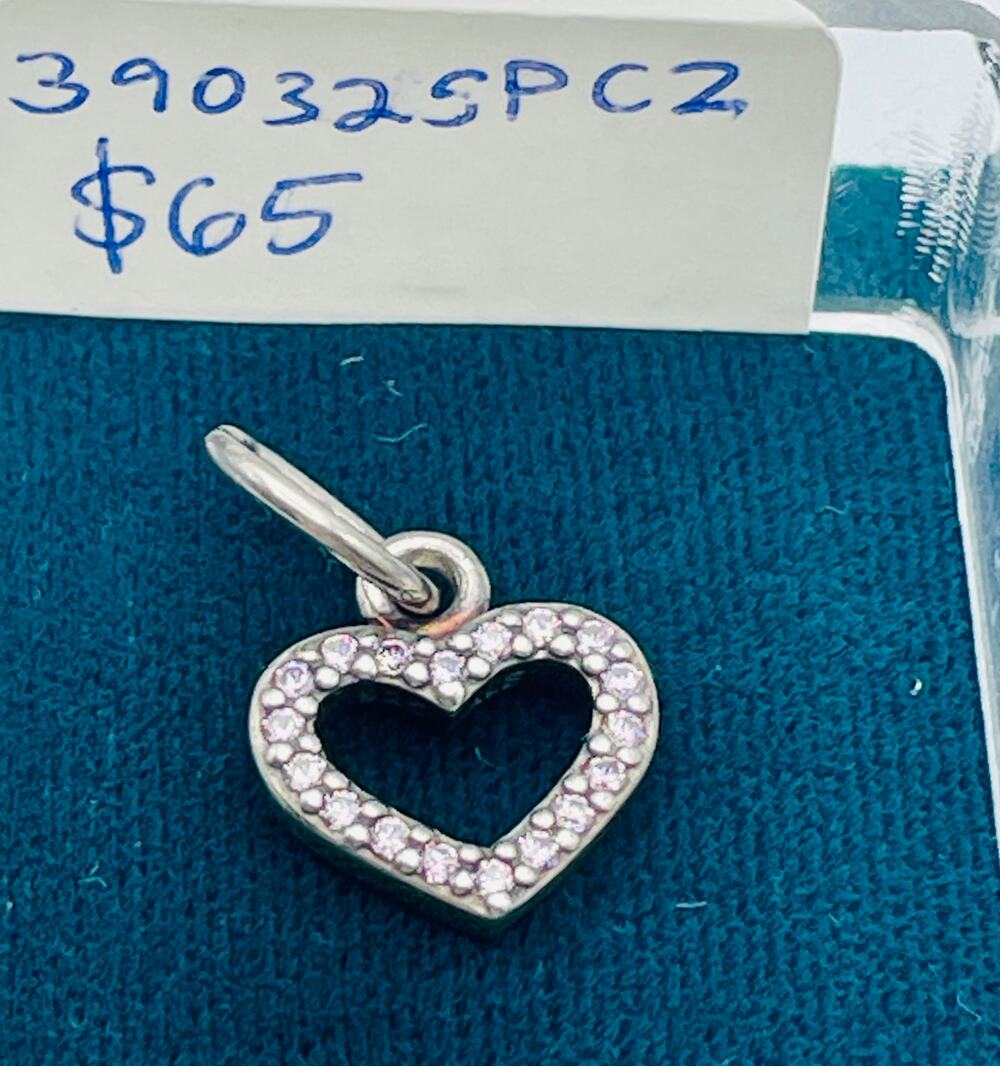 Pink Be My Valentine Pandora Dangle Heart 390325PCZ Authentic 925 ALE Pave CZ
